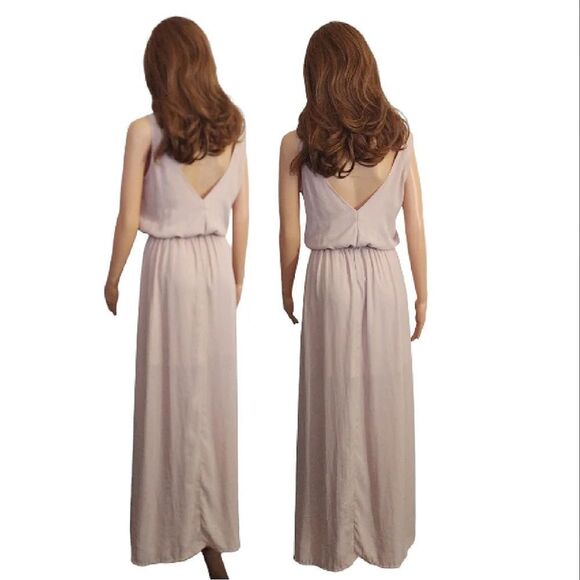 Show Me Your MuMu Dusty Blush Pink Kendall Slitted Maxi Dress Medium - Picture 11 of 16